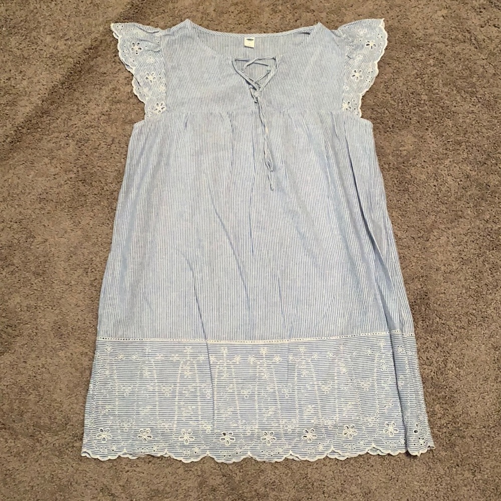 Old Navy dress, blue/white striped, size Medium